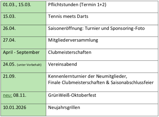 Terminkalender 2025