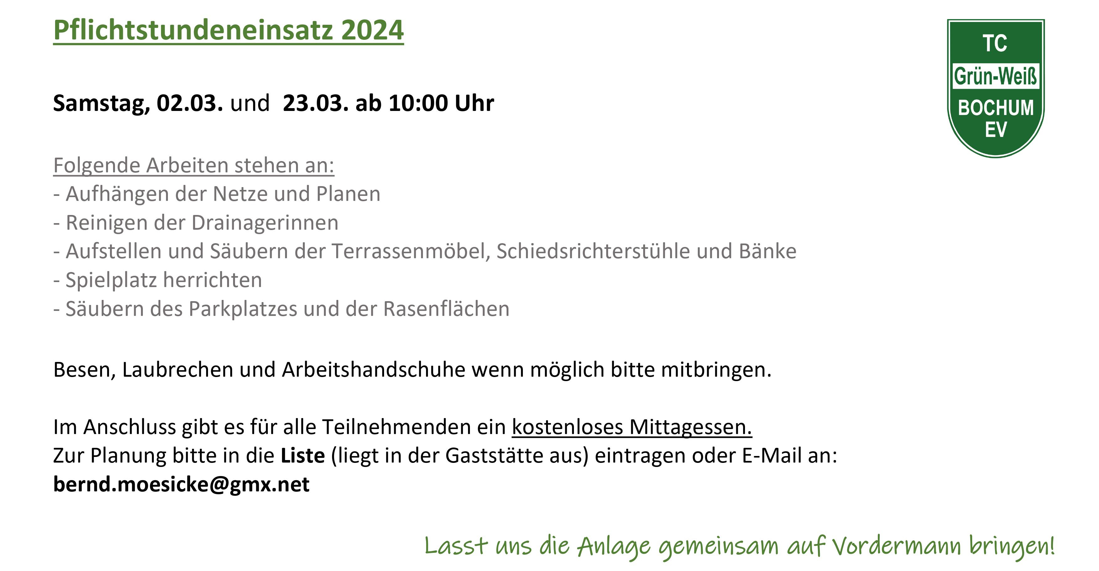 Pflichtstunden 2024